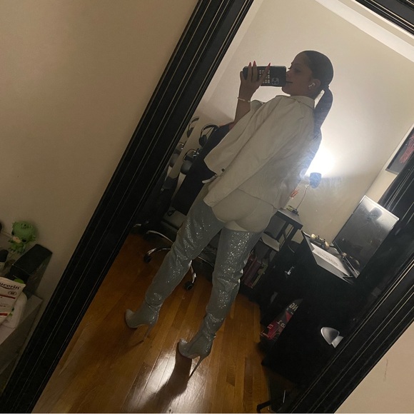 AKIRA Silver Heeled Boots - Picture 2 of 5